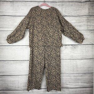 Zara Leopard Ribbed Matching Animal Print Set Size 7